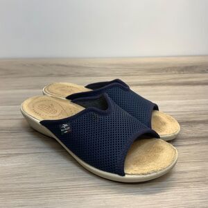 Fly Flot Sandals Womens‎ Size 40 Us 9 Wedge Slide Slip On Blue Made In Italy